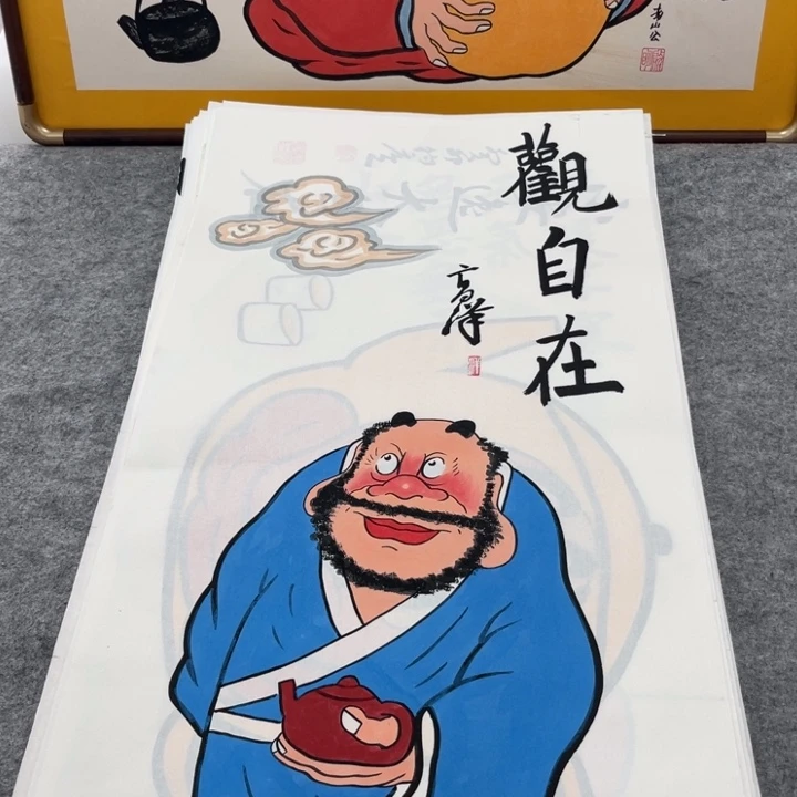 国画手绘禅意画一物一拍