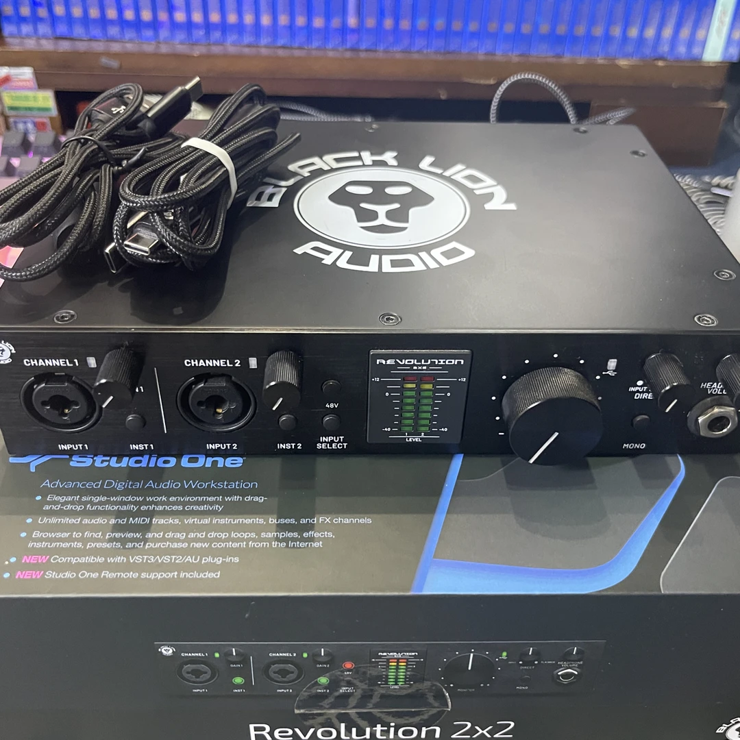 二手 黑狮2×2声卡 包装齐全 配线齐全 95新成色录音外置唱歌