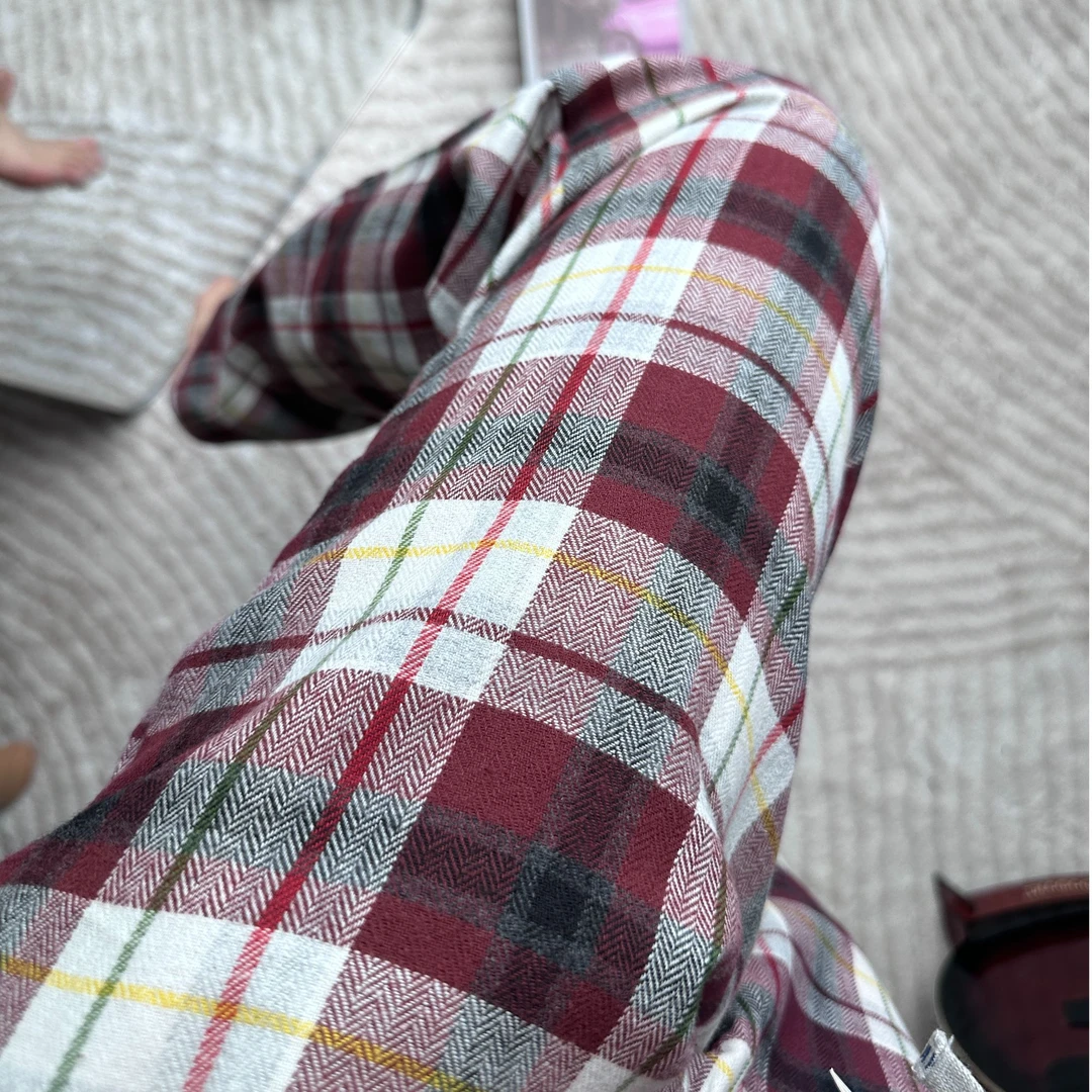 外贸原单磨毛款睡裤可外穿的长裤秋冬款男女同款