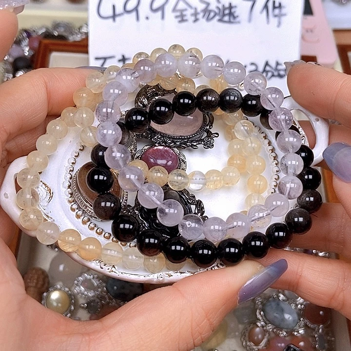 紫晶耳饰银S925镶嵌盒子