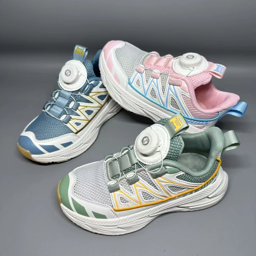 27330儿童单透网旋转扣童鞋休闲鞋百搭时尚男童女童运动鞋31-37