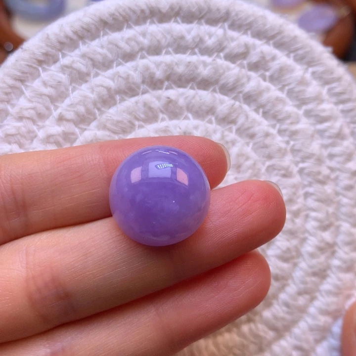 翡翠裸石红紫蛋面