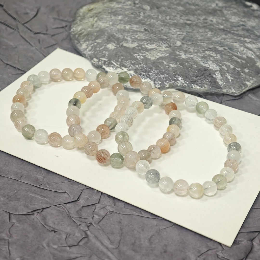 【书记甄选】天然彩兔毛单圈手链 多样性发一件 约6mm 2689LA