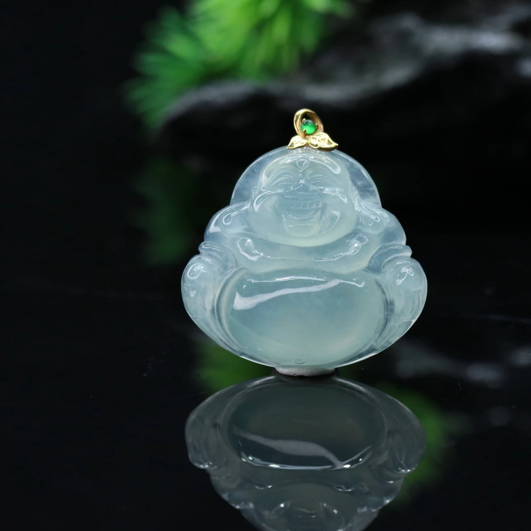 46天然缅甸翡翠A货18k佛公吊坠/200552/上海嘉禾拍卖