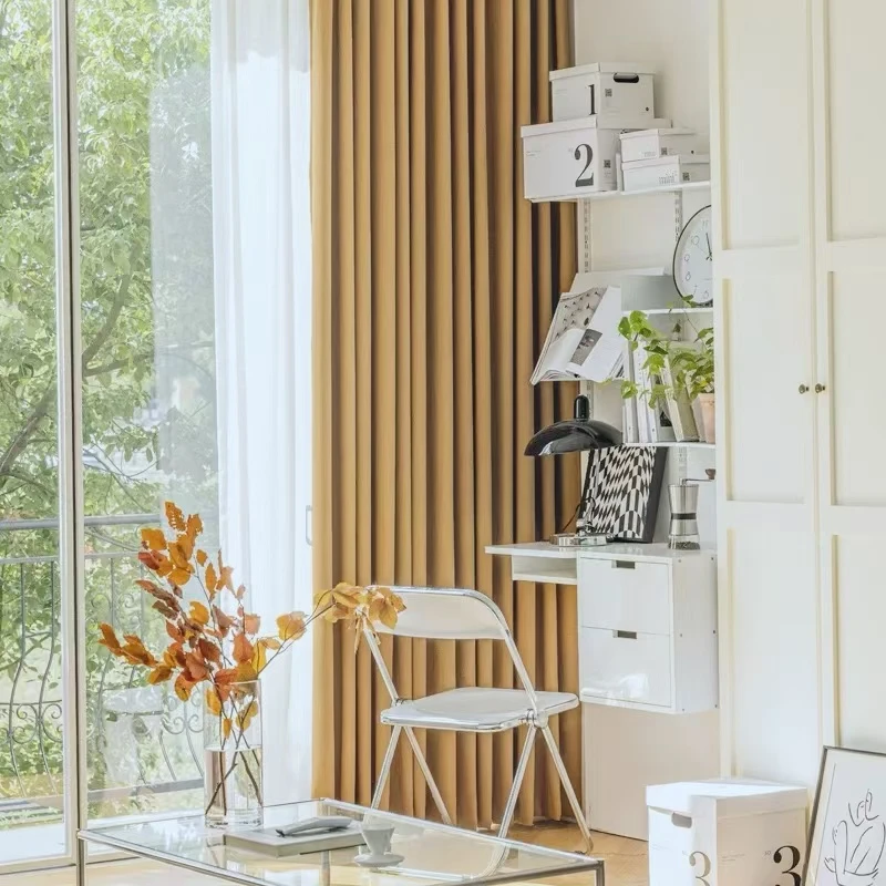 素雅孤品窗帘    枫叶黄窗帘325