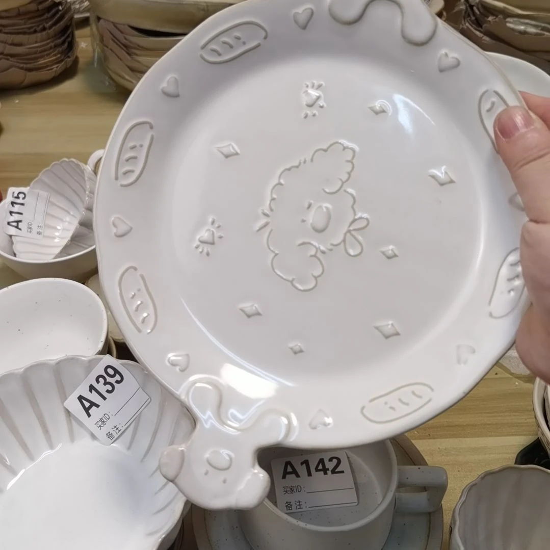 瓷片微瑕小狗双耳两个一组