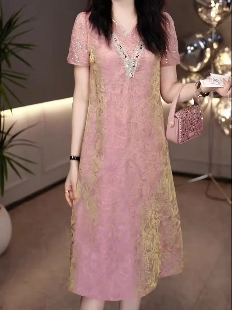 [夏日梦影]H6237夏季新款高档连衣裙时尚减龄版-沐瑶