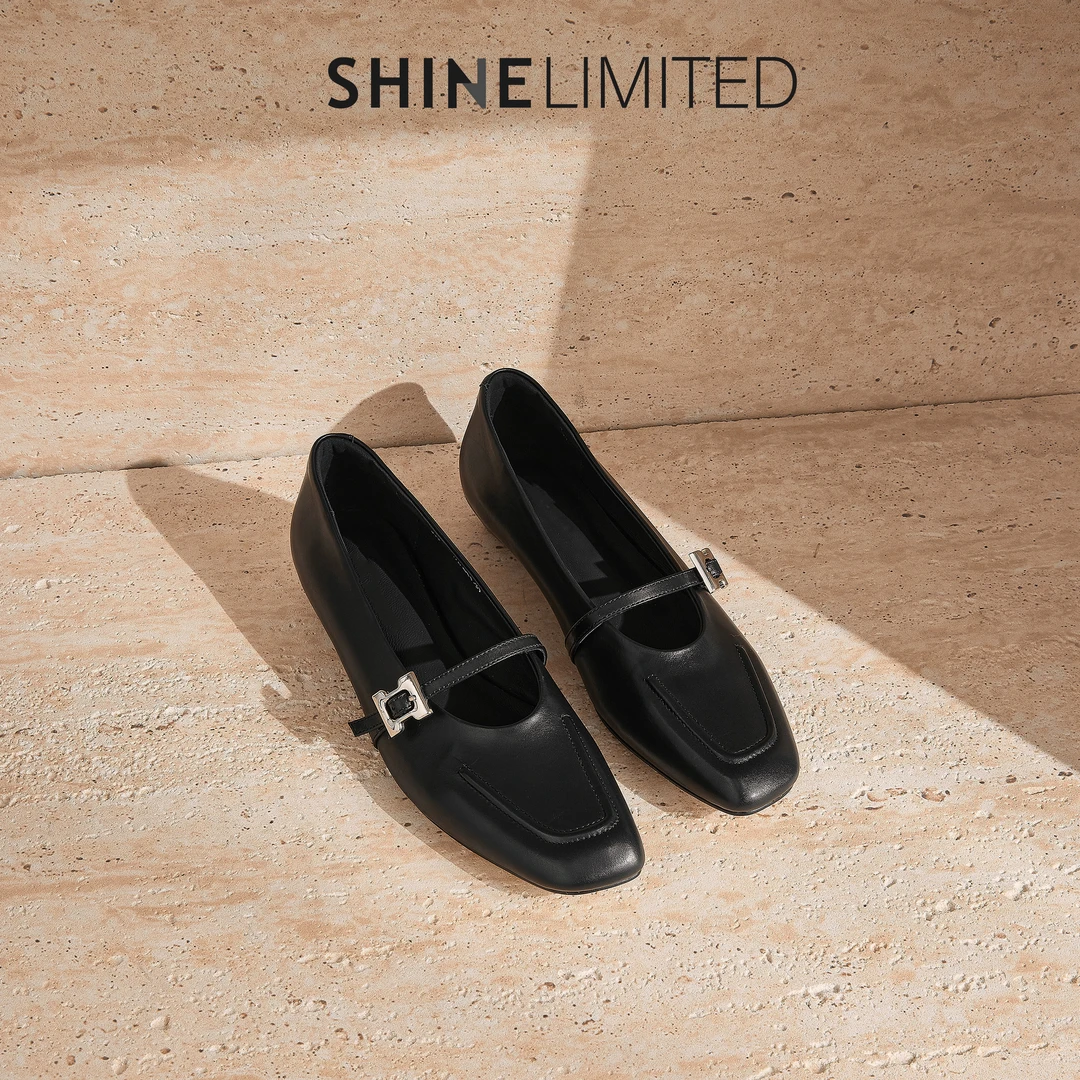 SHINELIMITED广州手工鞋胎牛皮欧方头百搭真皮单鞋女G726