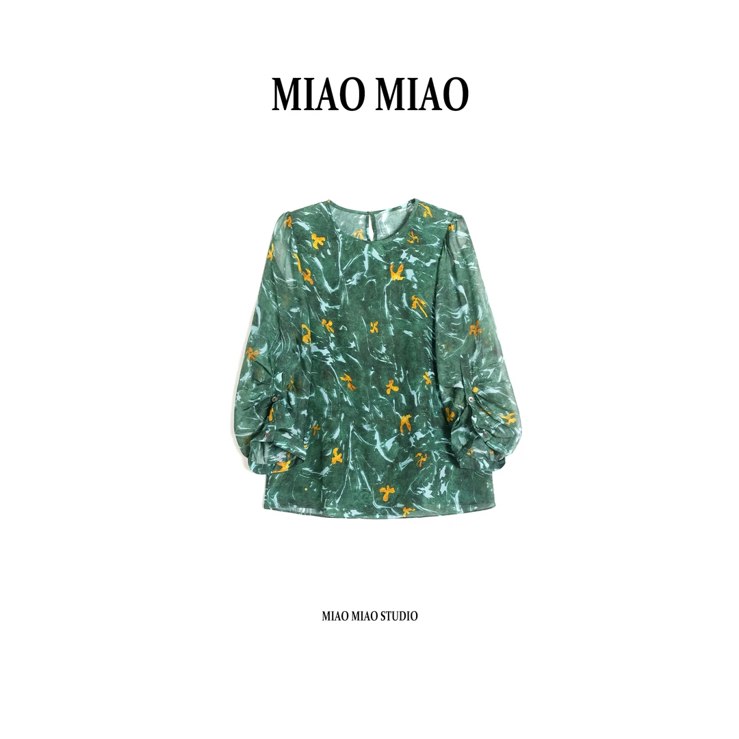 【翠漾】淼淼家J503新款双绉真丝夏季国风时尚新中式桑蚕丝上衣