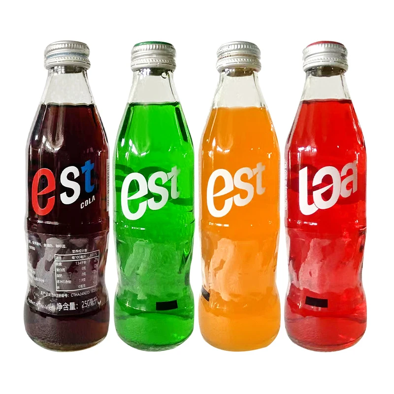 泰国进口EST可乐/奶油苏打/橙味/草莓果味汽水250ml/瓶碳酸饮料