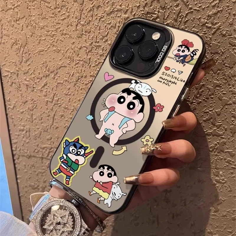 蜡笔小新适用于苹果16promax手机壳17Air新款15全包防摔14保护套