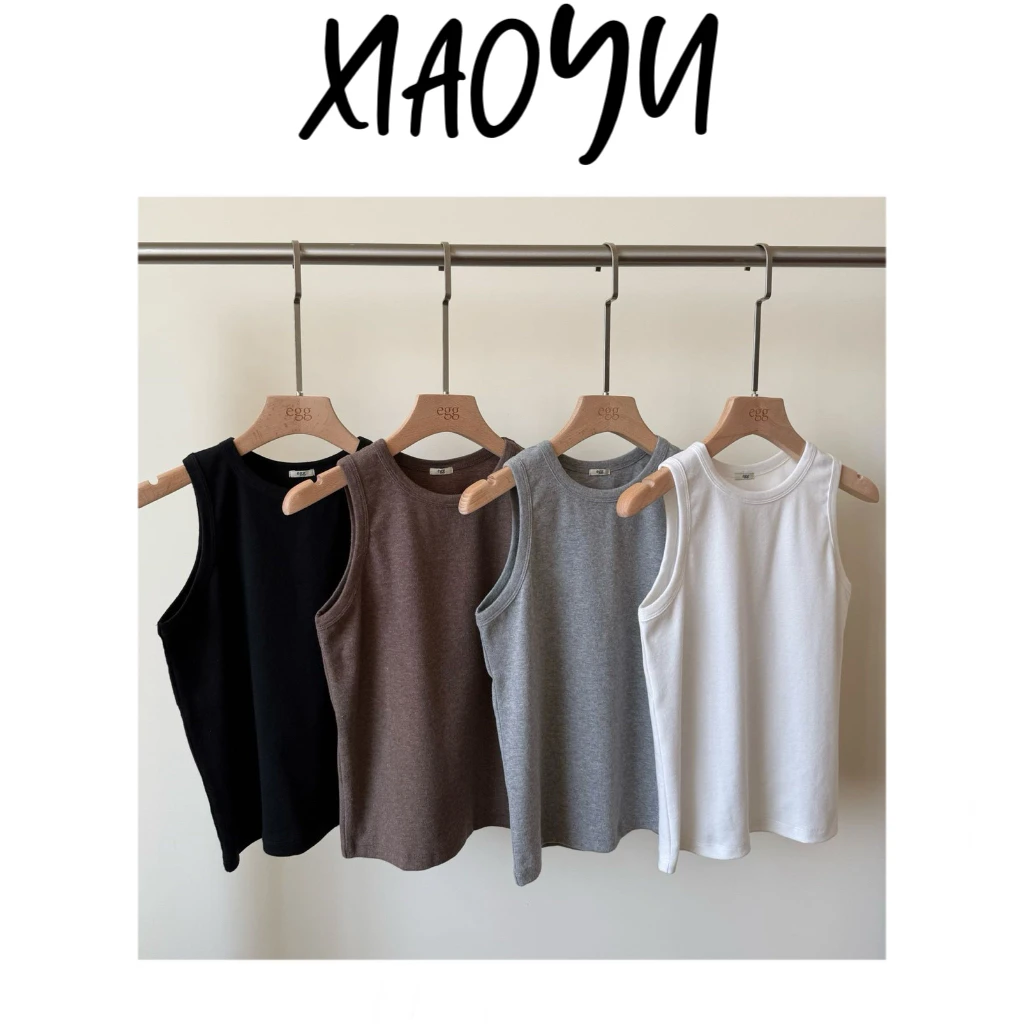 【鸡蛋四色背心】韩系eg宽肩带棉质背心百搭显瘦工字背心纯色基础