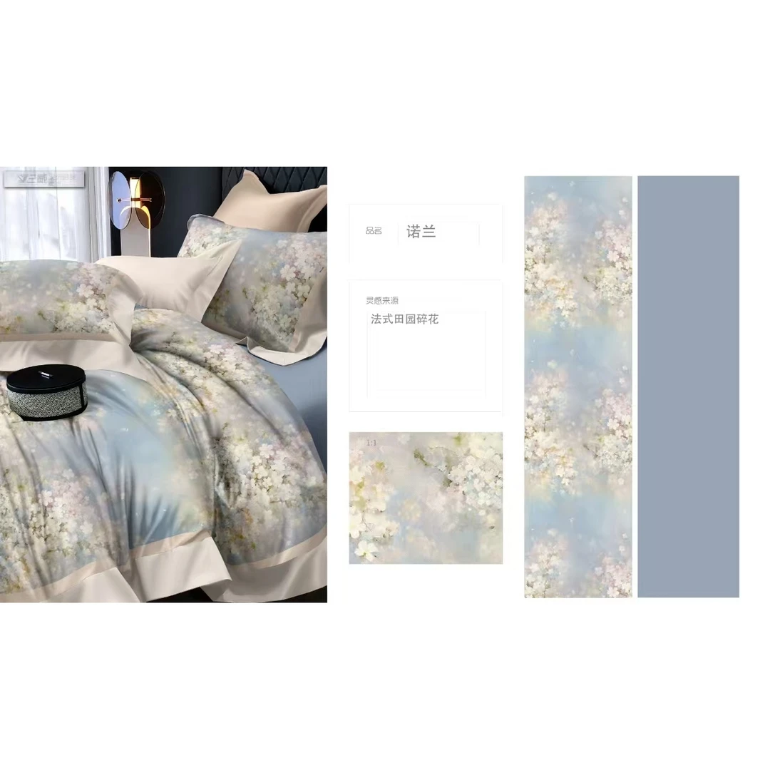 新品尝鲜-高端轻奢超柔顺滑超细旦镂空亲肤四件套-十里花田