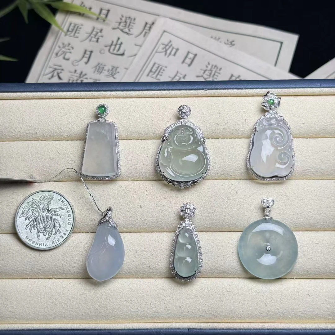 思懿珠宝 18K翡翠吊坠-9800-3-XMG-多样性发一