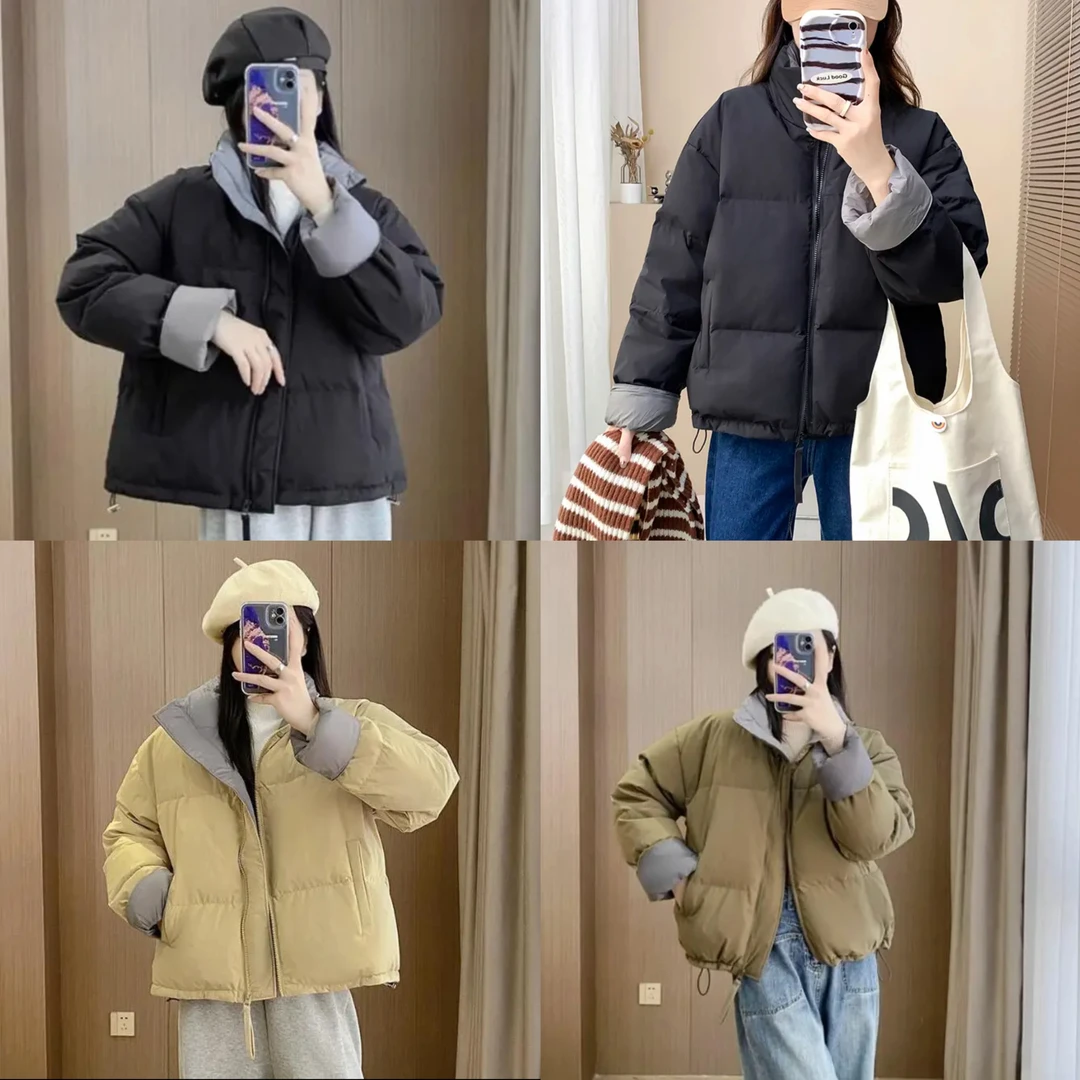 【516】断色清仓 短款韩版百搭百搭纯色外套加厚 衣长60