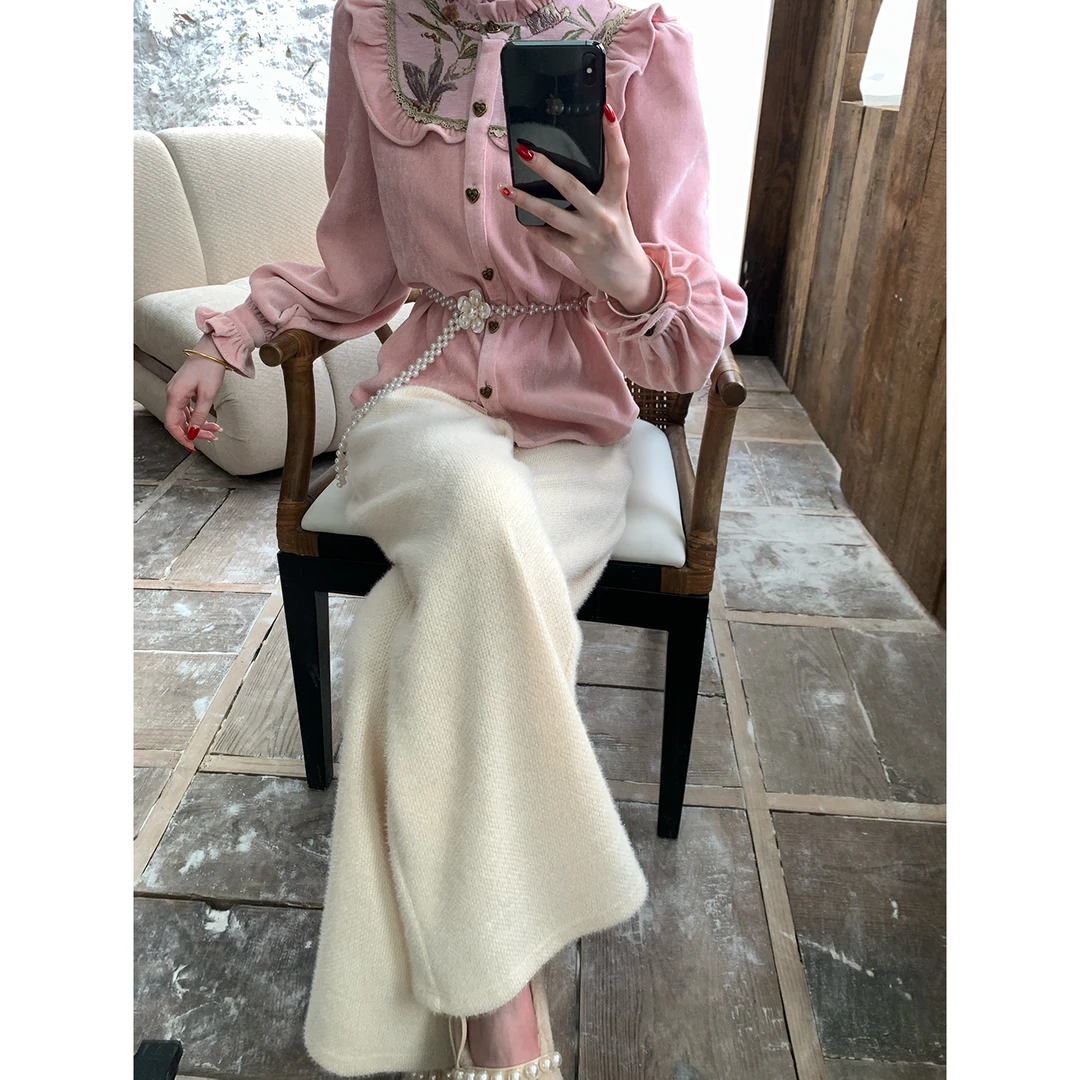 现货【一生罗曼】气质百搭新款休闲裤女秋冬高腰显瘦阔腿长裤K761