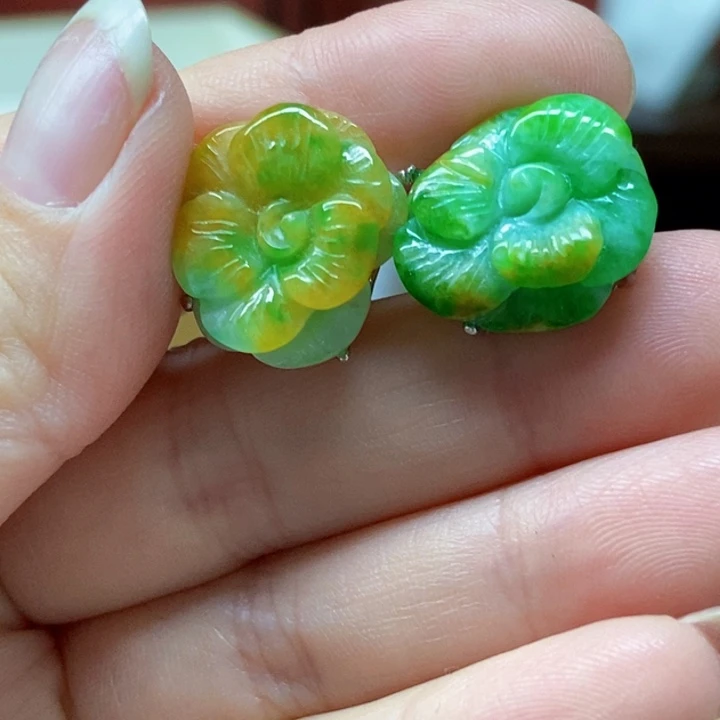 翡翠未镶嵌颈饰耳钉