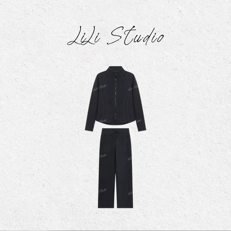 PCNY丨不理理「清慵度日」简约纯色气质运动风立领显瘦套装