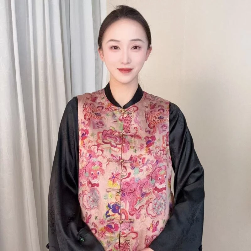 【戏莲】2025新款国风新中式提花马甲QH-12