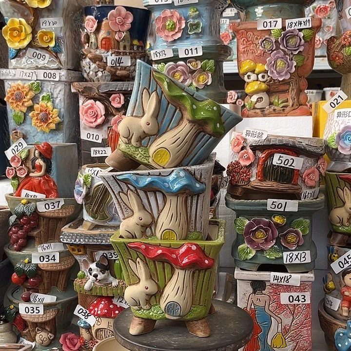 粗陶材质多肉花盆