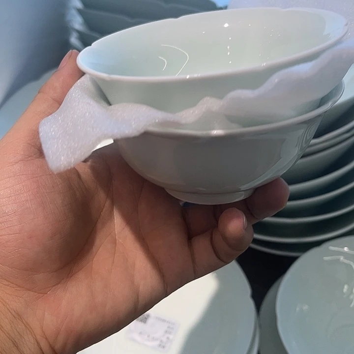 4.5寸影青菊花米饭（拍一发二）