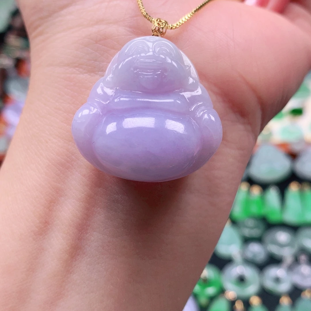 吊坠(不含链)18K金镶嵌翡翠