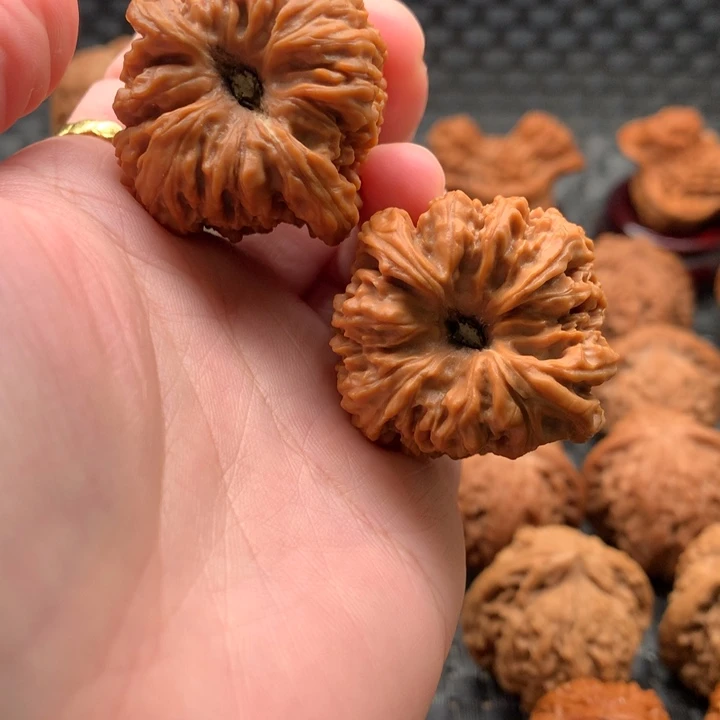 A*D文玩核桃狮子头凹底36.5南疆石