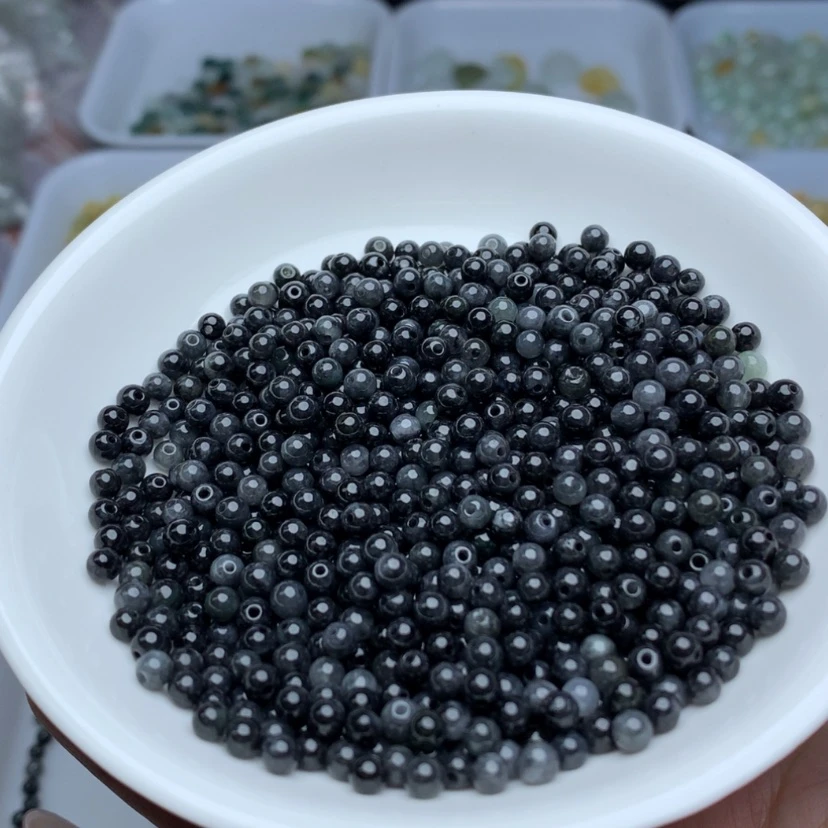 【闪购商品】翡翠手链未镶嵌卡3.8黑乌鸡100颗