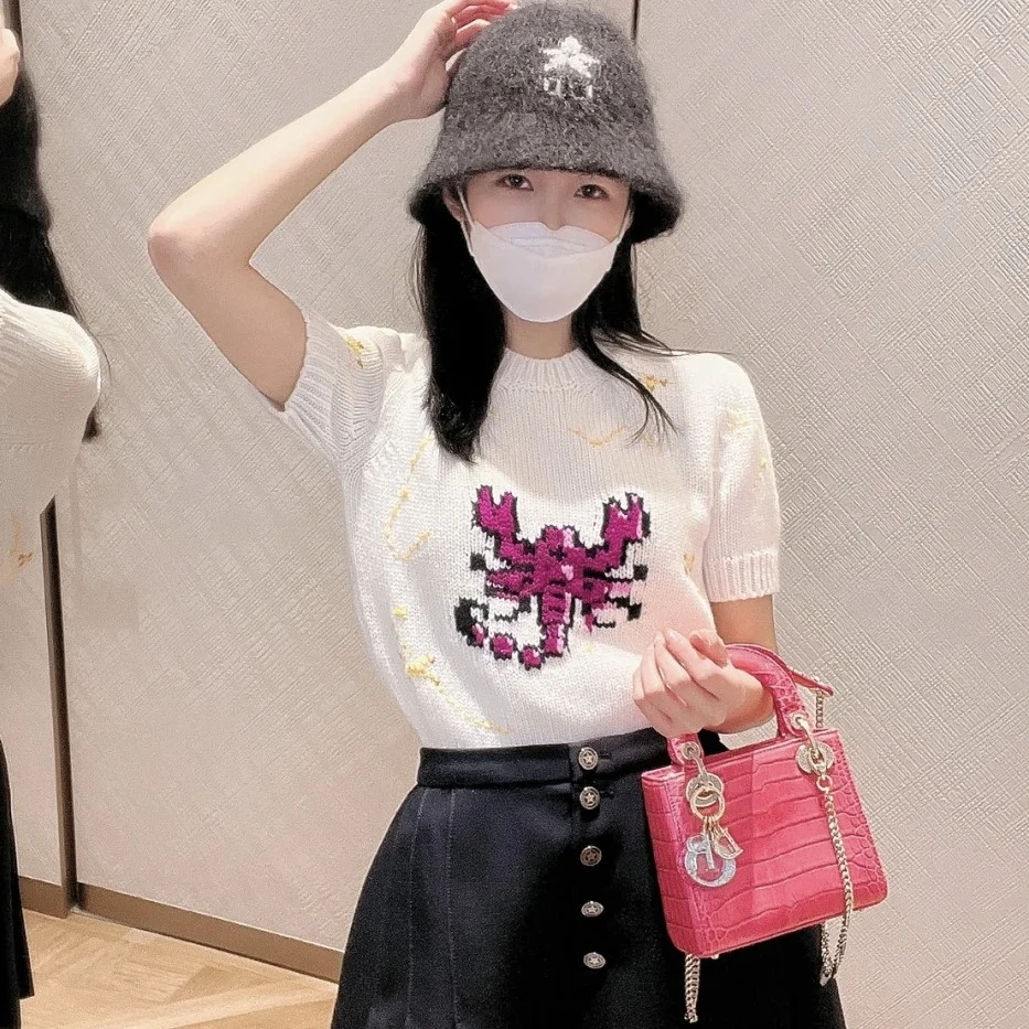 未使用 DIOR/迪奥 星座系列针织短袖 34/36/38码 GM003726