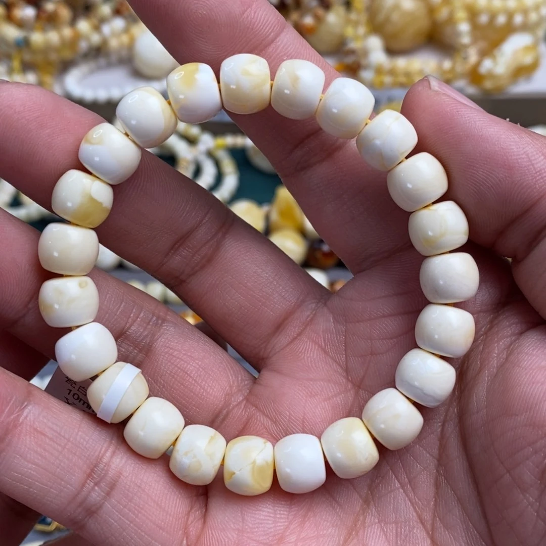 琥珀裸石未镶嵌蜜蜡手串