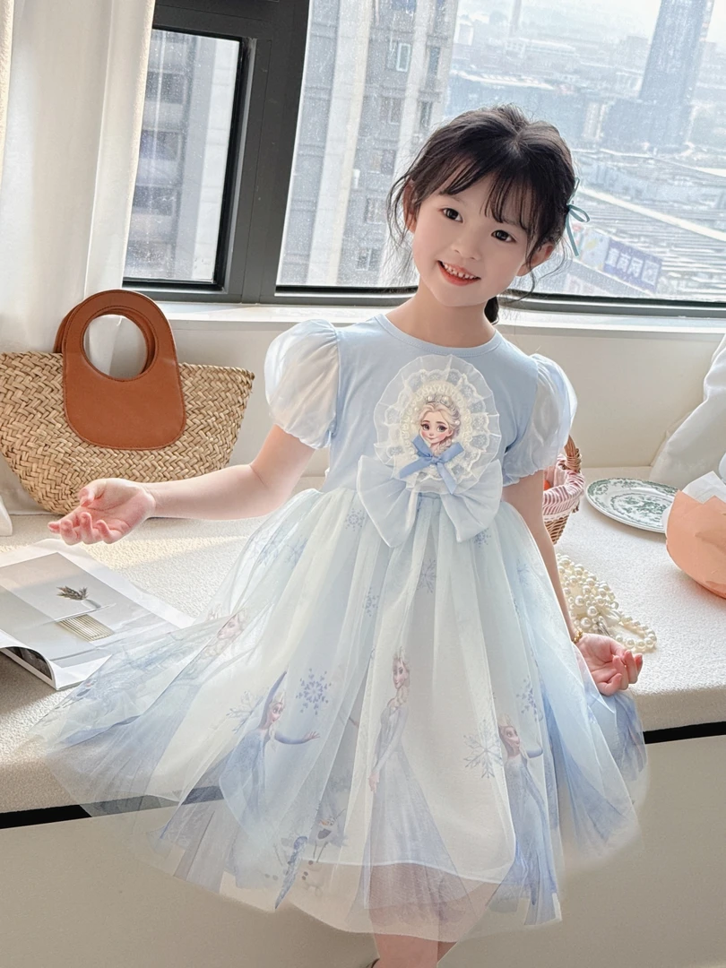 女童连衣裙短袖夏季新款爱莎新款