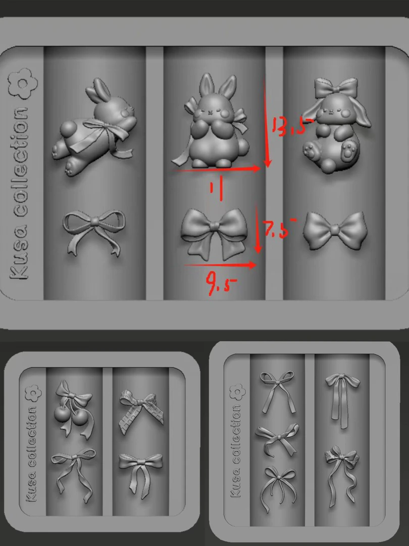 Kusacollection实用蝴蝶结兔子模具