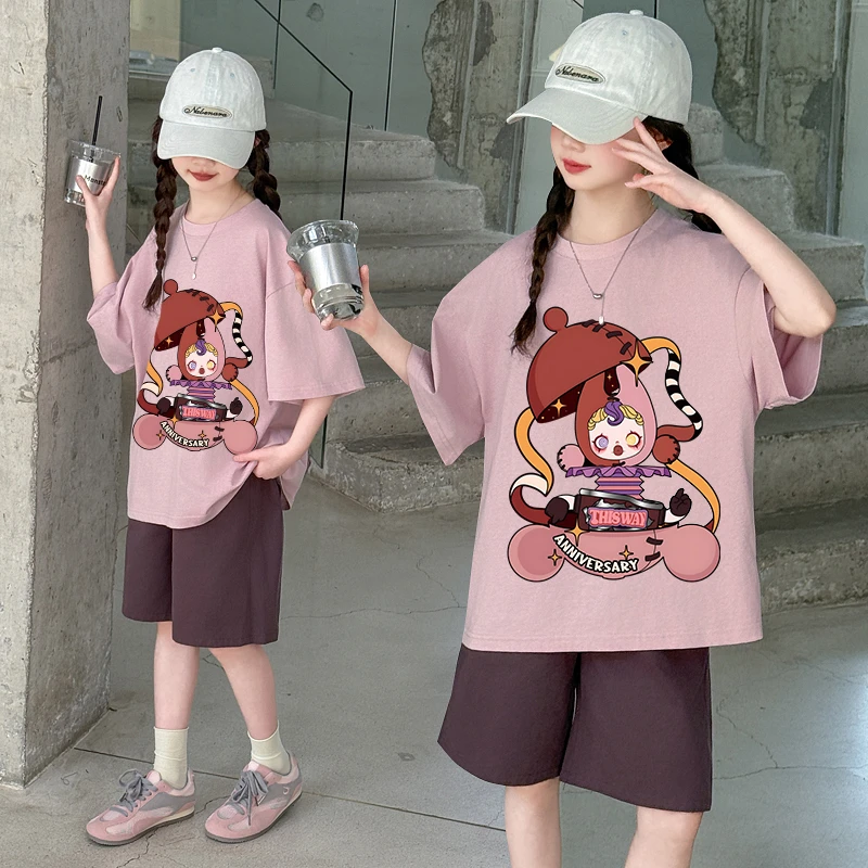 儿童夏季短袖套装2025新款女童夏款拉布布休闲运动两件套女孩洋气