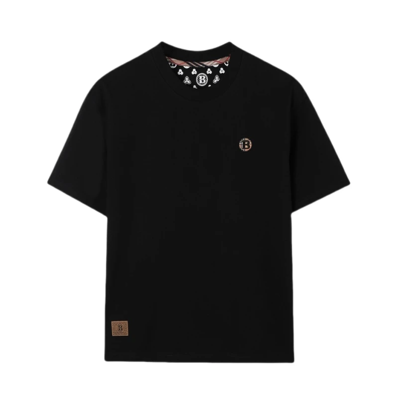 【巴家11】新疆长绒棉  格纹满印轻奢私定春秋男女同款圆领