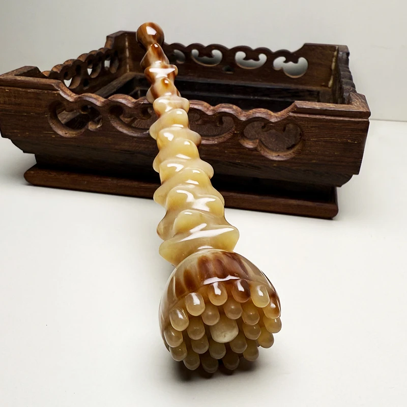 牛角莲蓬按摩棒脸部按摩海参莲蓬面部按摩实心一体成型经络按摩器