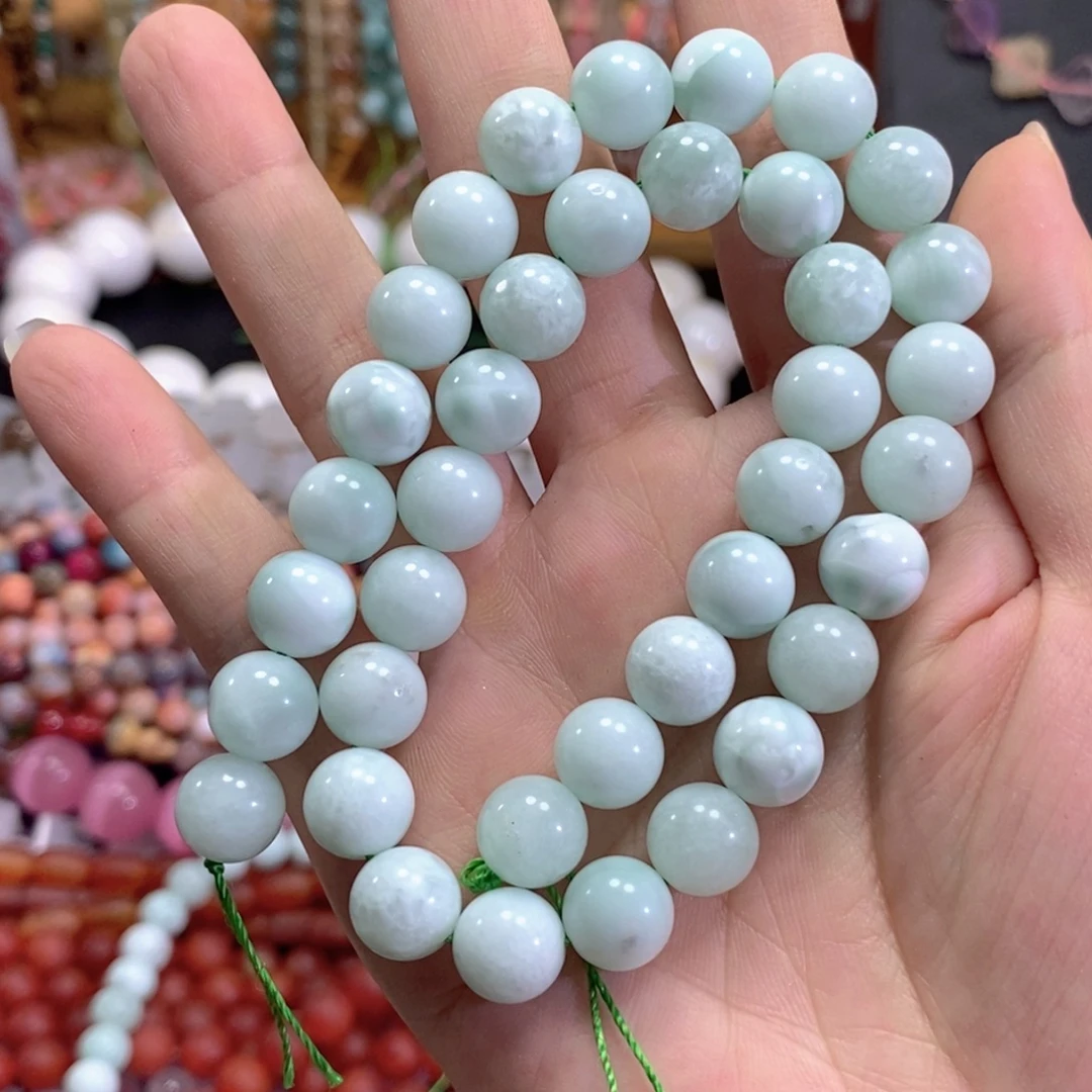 未镶嵌玛瑙/玉髓珠宝半成品海纹石一条卡10mm