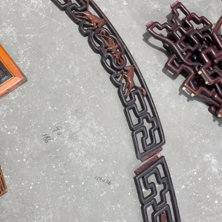 智***明香榧木三片花板木雕