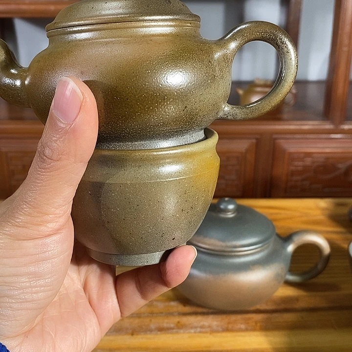 真***言紫砂茶壶180cc宫灯 本绿