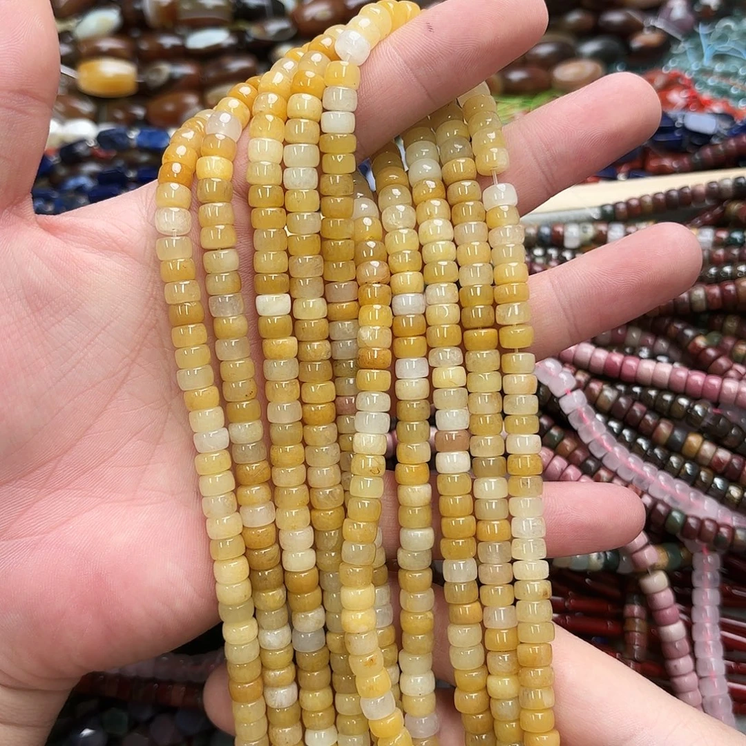 玛瑙/玉髓未镶嵌珠宝半成品卡7米黄玉直切一条
