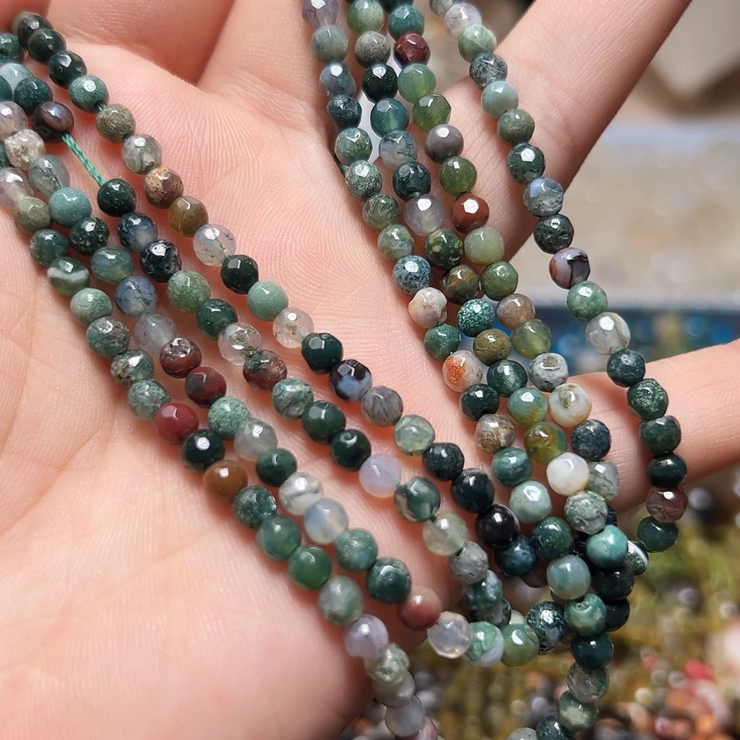 玛瑙/玉髓合金珠宝半成品W725. 印度玛瑙4mm