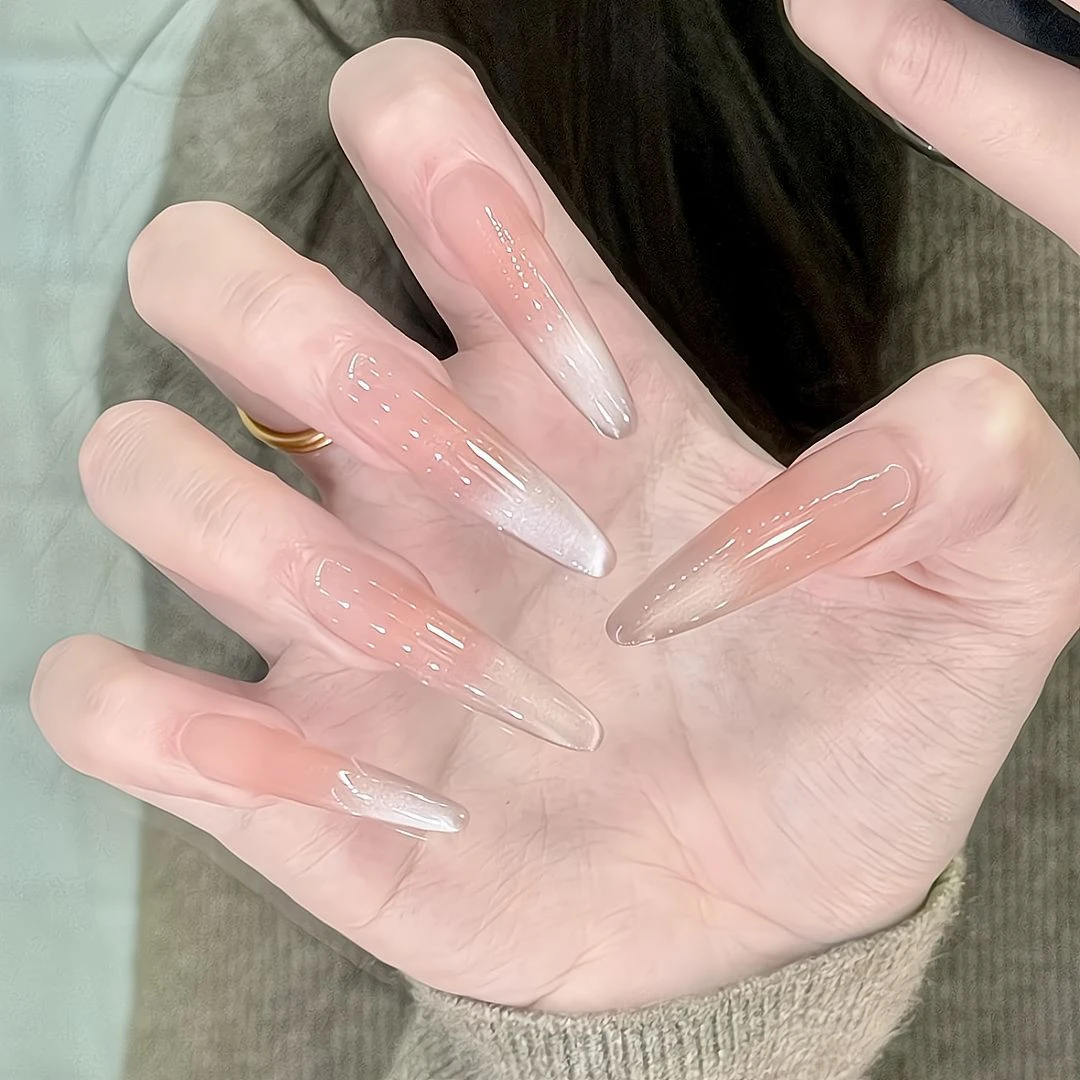 【仙女】手工纯欲追光猫眼美甲爆闪腮红渐变美甲穿戴甲片手工穿戴甲