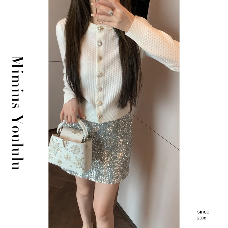 【mimius】喵喵 重工定制纽扣小香针织衫汉服() WF12123