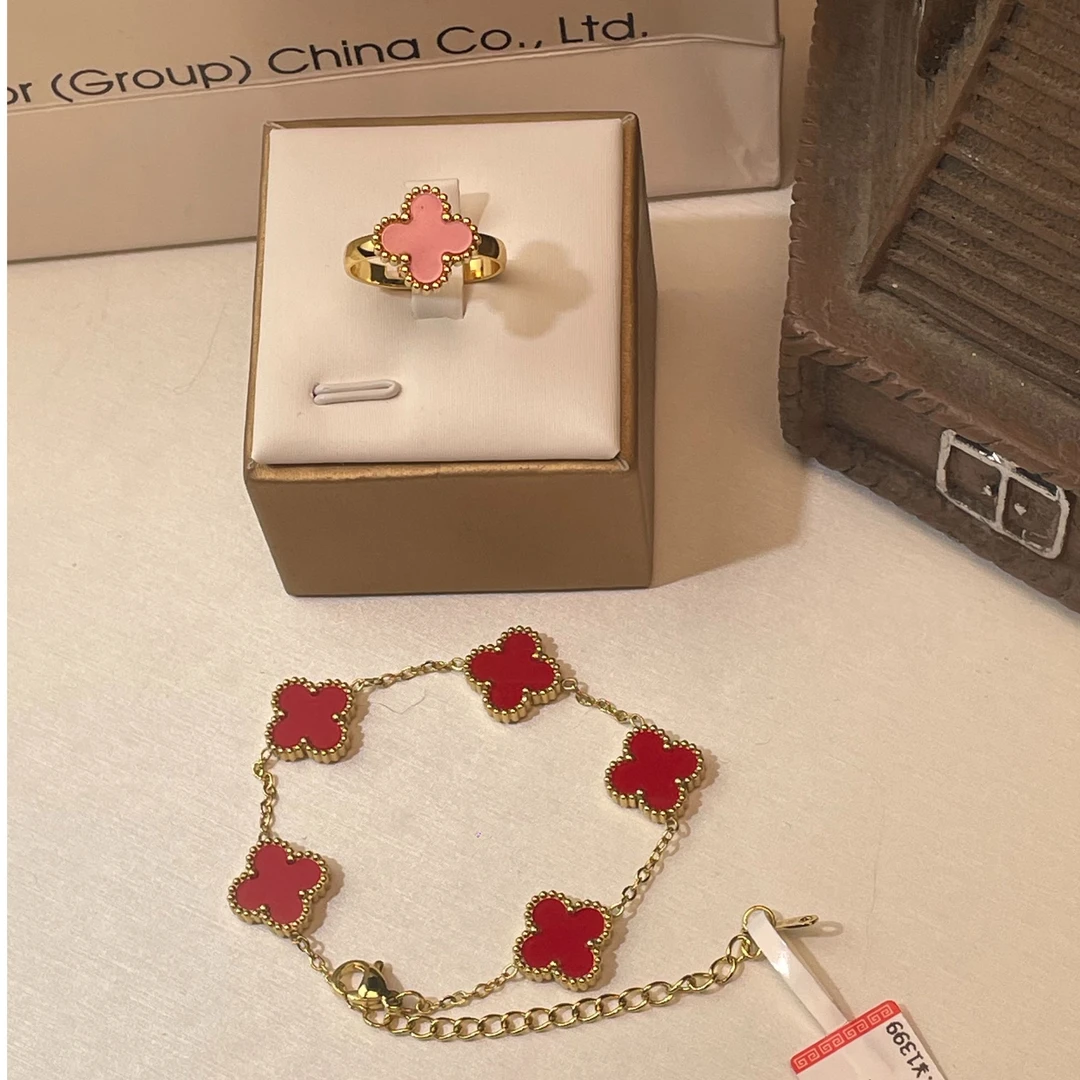 合金手链 合金手链 DUOFU/ 多福 经典四叶草手链送四叶草戒指