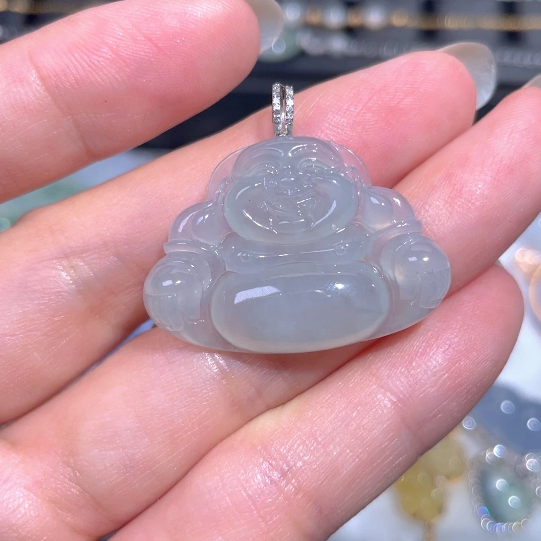 颈饰18K金镶嵌翡翠翡翠