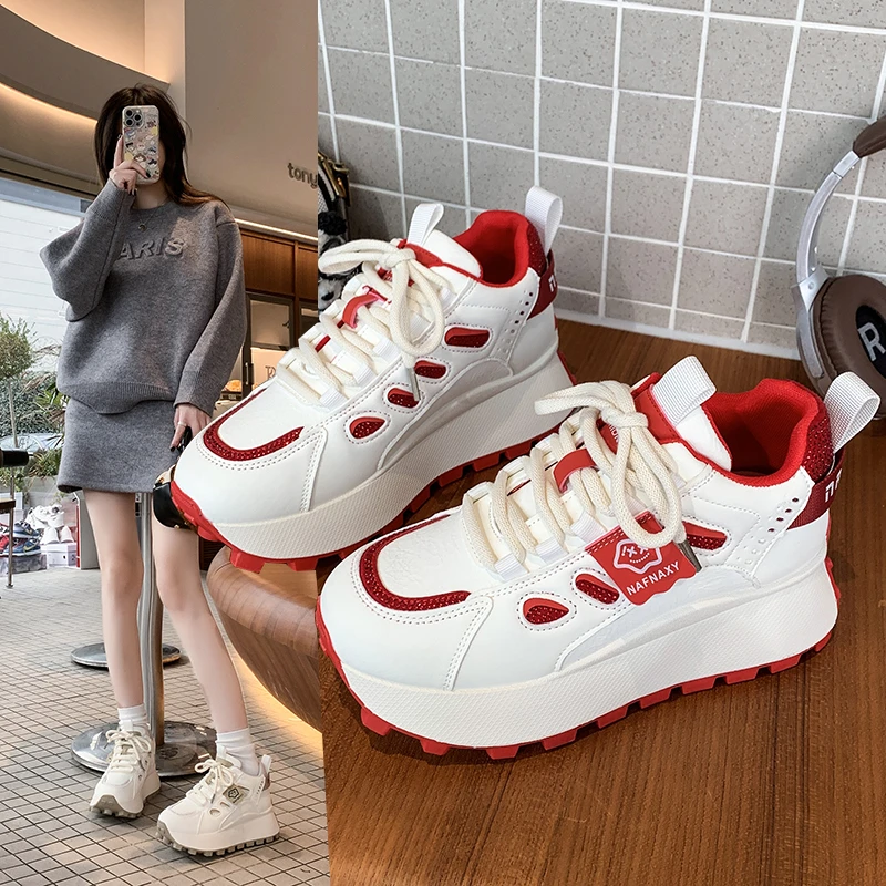 2025年新运动鞋透气百搭时尚厚底阿甘鞋女休闲舒适女鞋P5988
