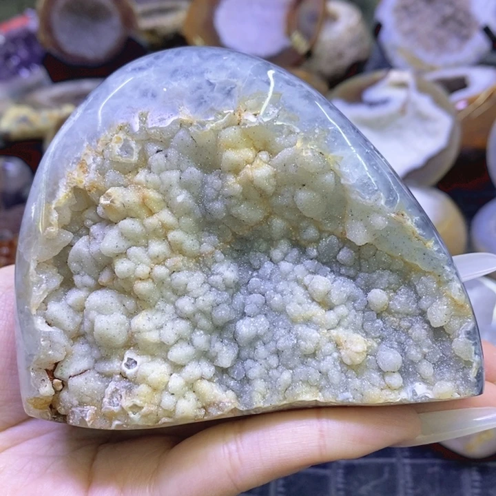 未镶嵌珠宝半成品水晶彩芽软屏风摆件