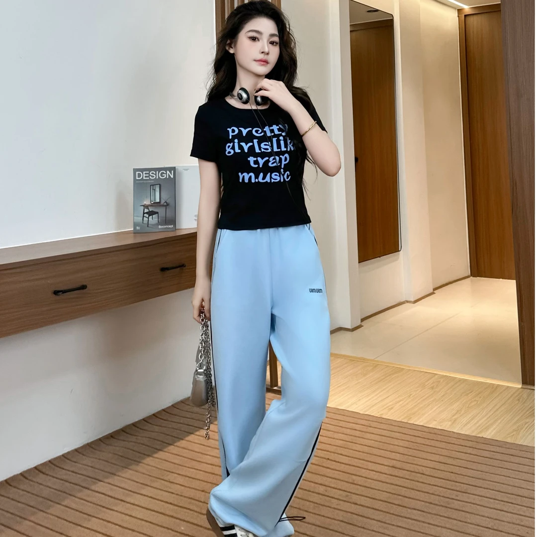 2502【衣长45裤长96】休闲运动风2025独特超好看时尚新款两件套