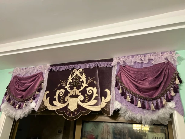 1.8米复古美式窗帘帘头窗幔