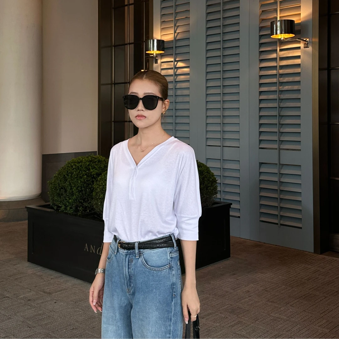 中袖白色上衣56003