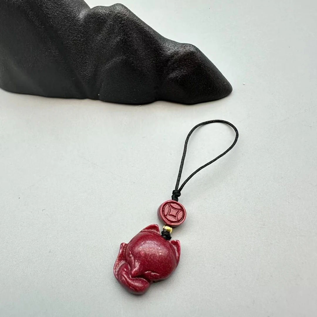 含辰砂工艺品GS276-经典紫金雕刻狐狸挂件